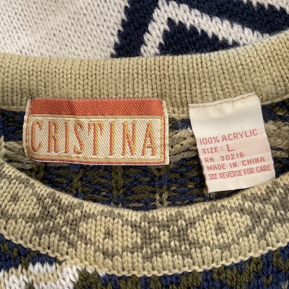Vintage Cristina Fair Isle Floral Sweater - Picture 7 of 8